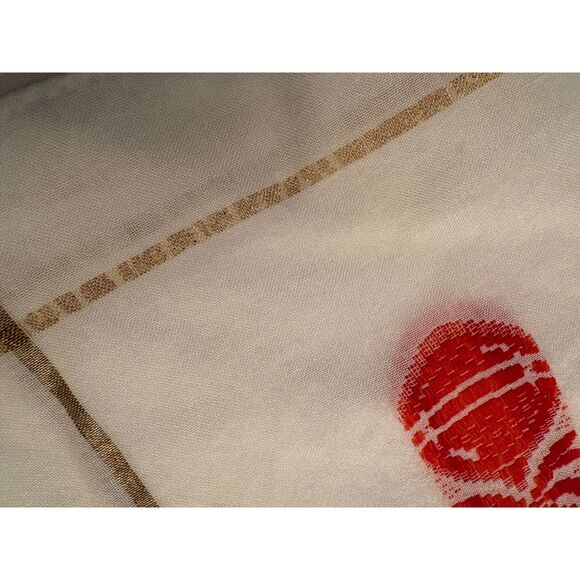 Vintage Machine Embroidered Christmas Tablecloth Six Napkins Ornaments - Picture 9 of 9